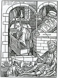 Von unprofitablen Reichtümern, Illustration aus Alexander Barclays englischer Übersetzung von 